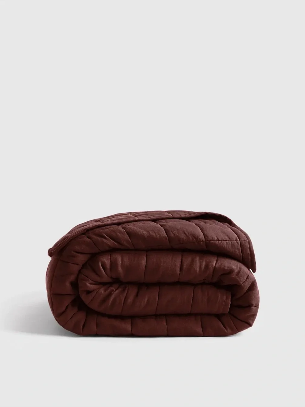 NWOT Quince European Linen Box Quilt in Burgundy King/Cal King - Retail $184